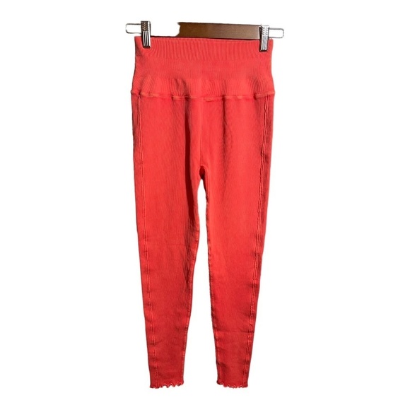 Daily Practice by Anthropologie High Waisted Ribbed Leggings in‎ Peach Size XS/S - Picture 2 of 8